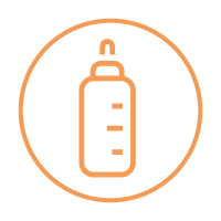 Icon of a baby bottle representing essential care and feeding programs for vulnerable infants supported by Saving Moses.