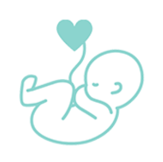 Outline of a baby with a heart symbol, representing hope and care for newborns, aligned with Saving Moses' mission to support infants in need.
